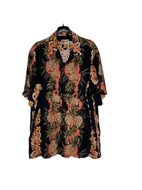 Hilo Hatties Hawaiian Pineapple Tropical Button Down Shirt Sz 3XL Vacation Rayon